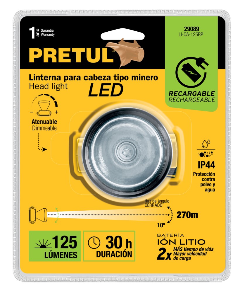 LINTERNA MINERO 125 LM RECARGABLE