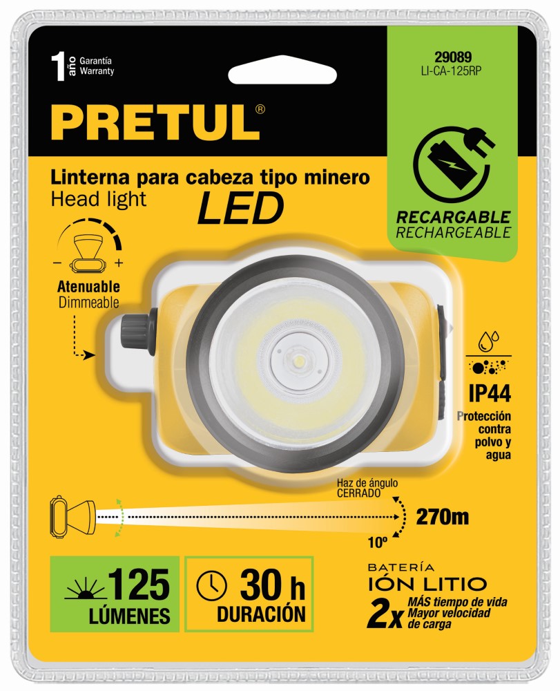 LINTERNA MINERO 125 LM RECARGABLE