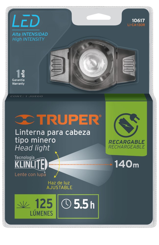 LINTERNA CABEZA RECAR 60L 95M