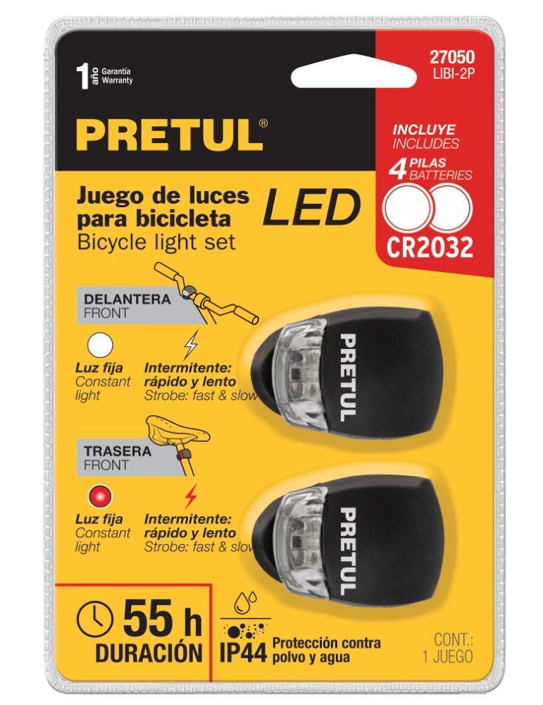 LINTERNA BICICLETA 2 PZAS PRETUL