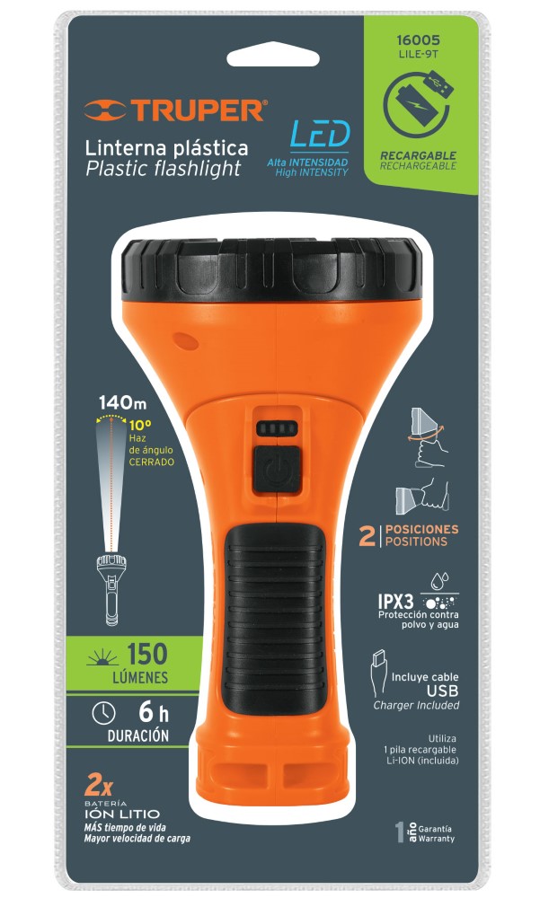 LINTERNA RECARGABLE 70LUM TRUPER