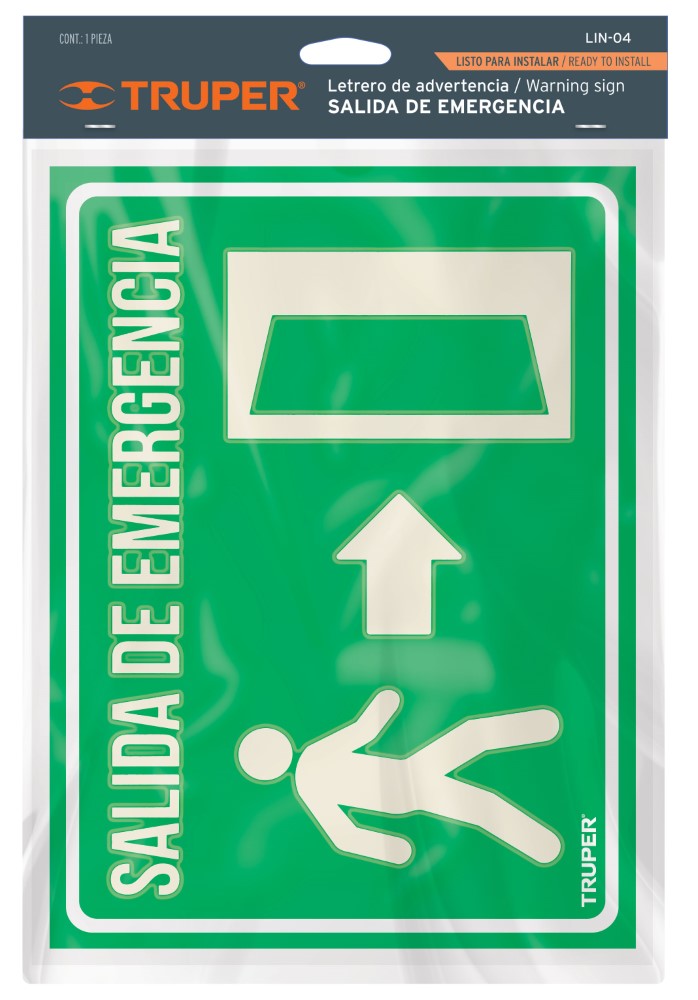 LETRERO DE SEÑALIZACION SALIDA DE EMERGE