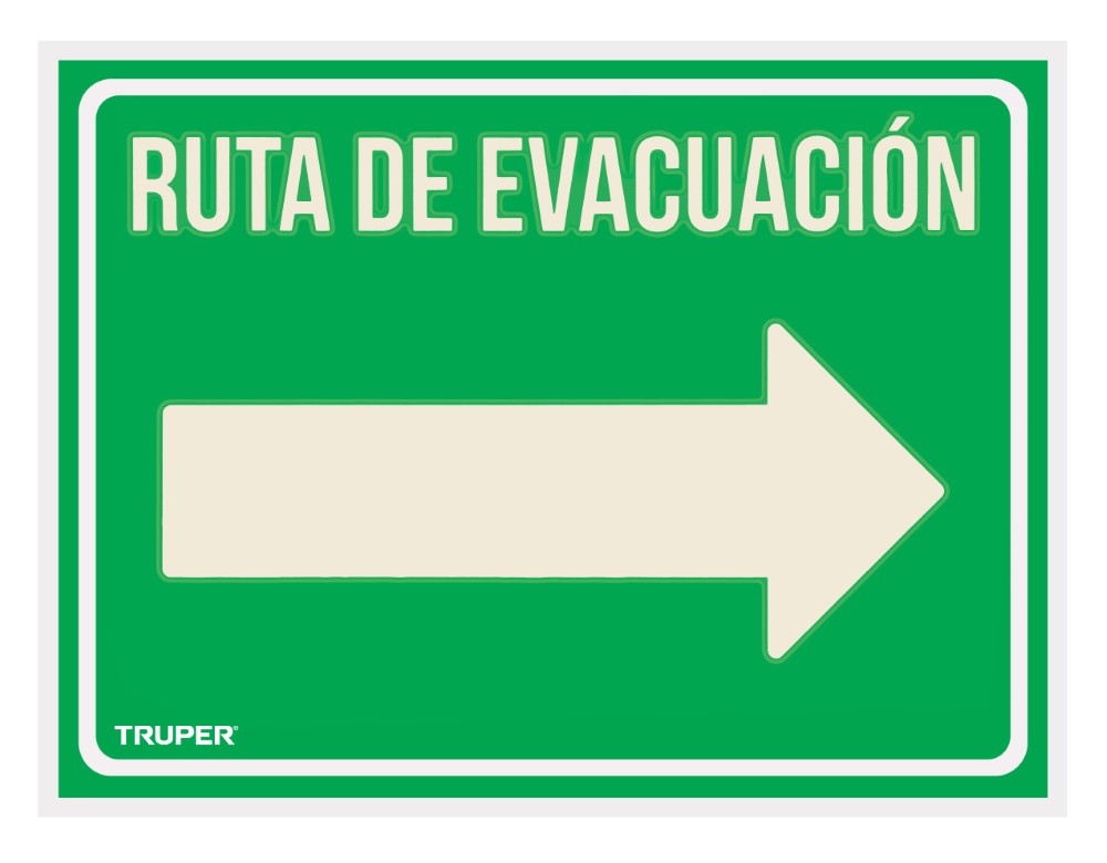 LETRERO DE SEÑALIZACION RUTA EVACUACIÓN