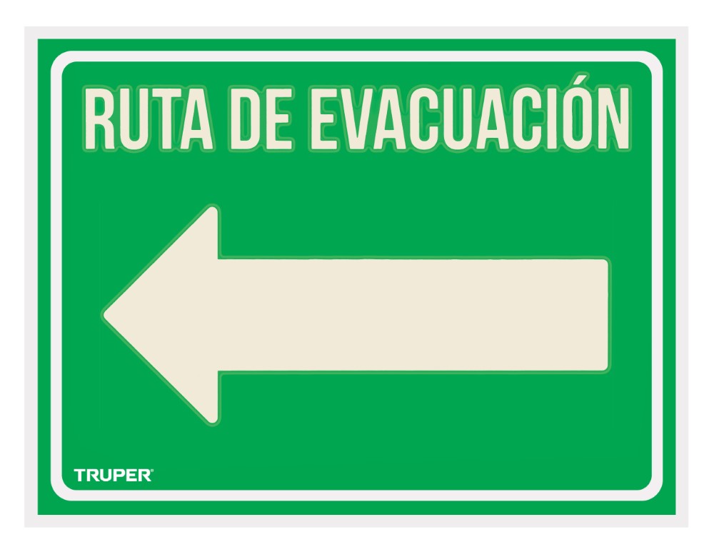 LETRERO DE SEÑALIZACION RUTA EVACUACIÓN