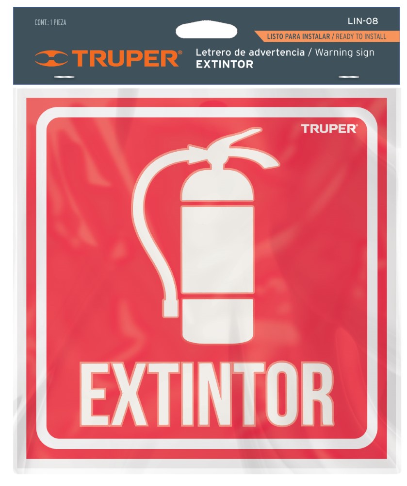 LETRERO DE SEÑALIZACION EXTINTOR 19 X 19