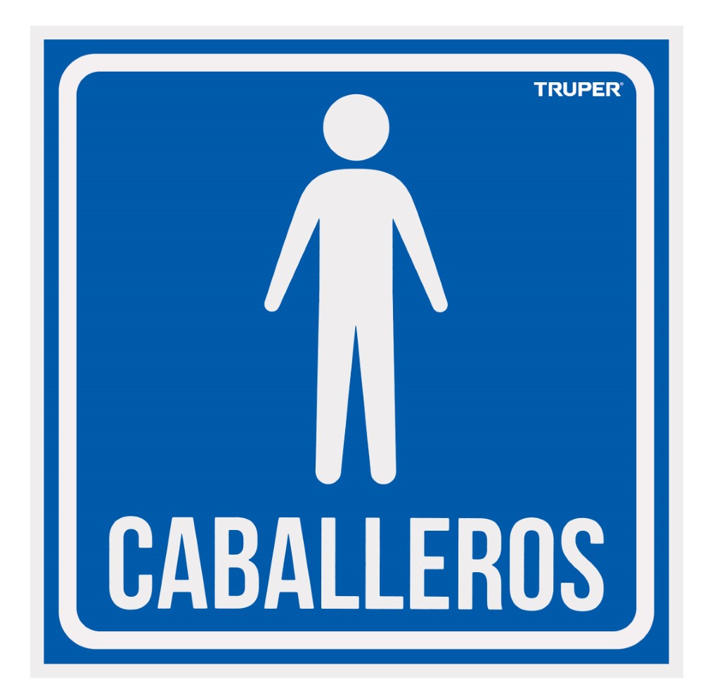LETRERO DE SEÑALIZACION CABALLEROS 19 X
