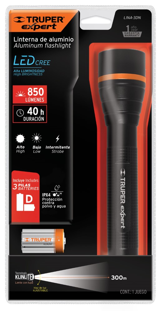 LINTERNA PILAS 530LUM TRUPER