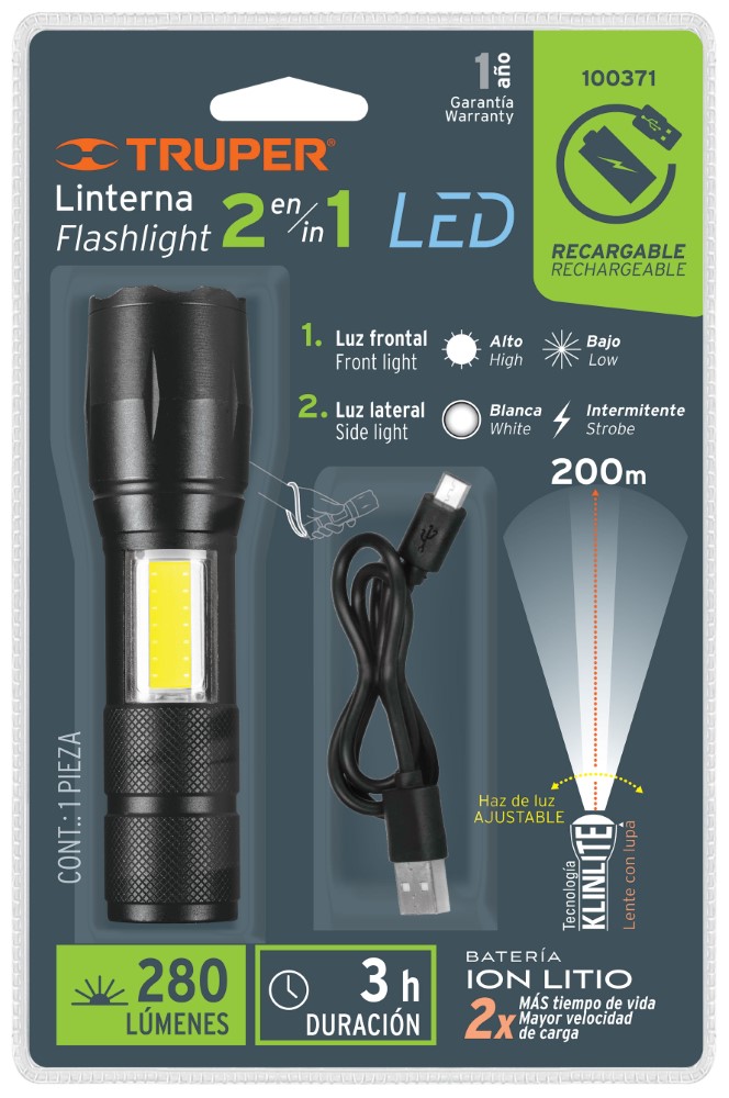 LINTERNA LED RECAR LUZ LATERAL 100371