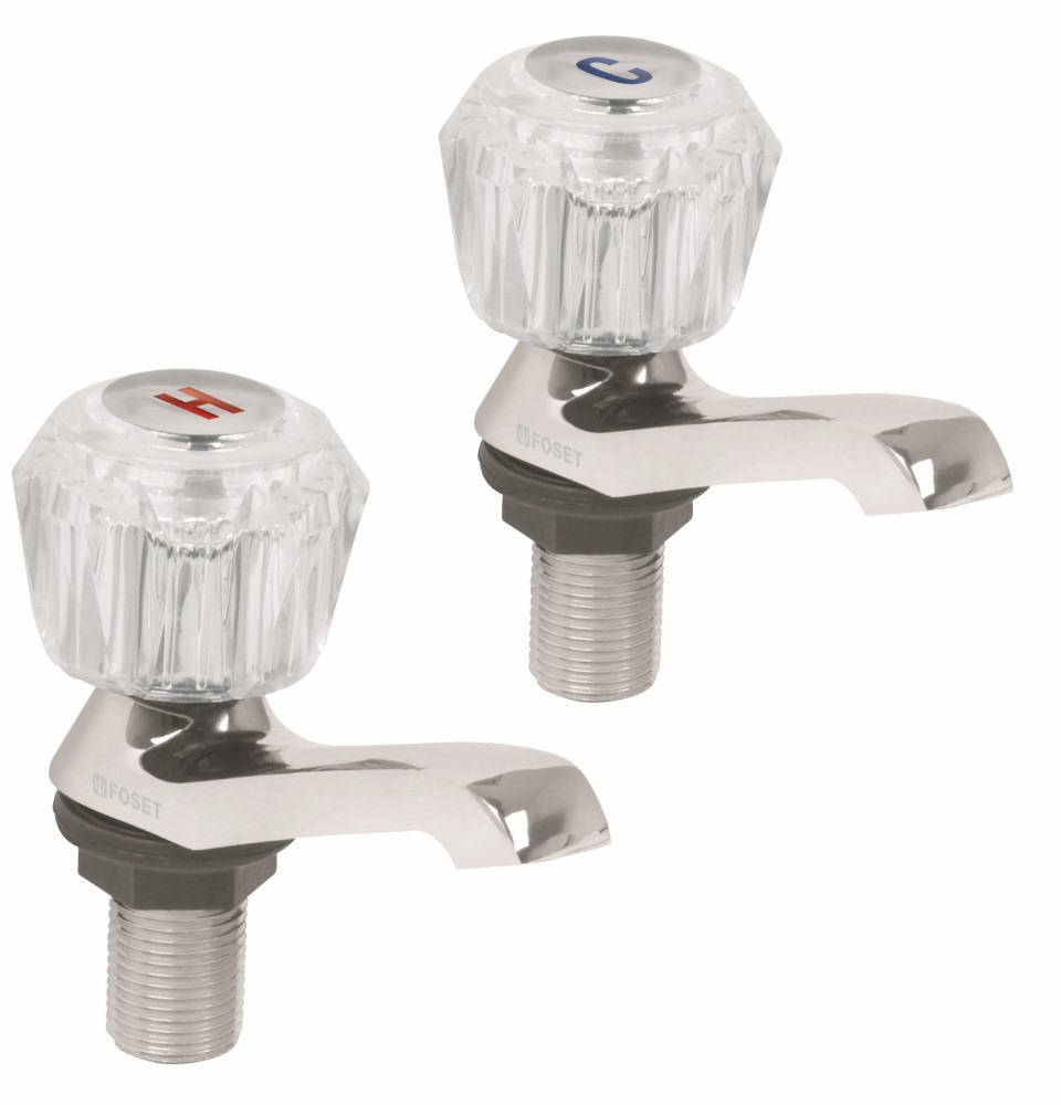 JUEGO 2 LLAVES LAVABO MANERALES ACRILICO