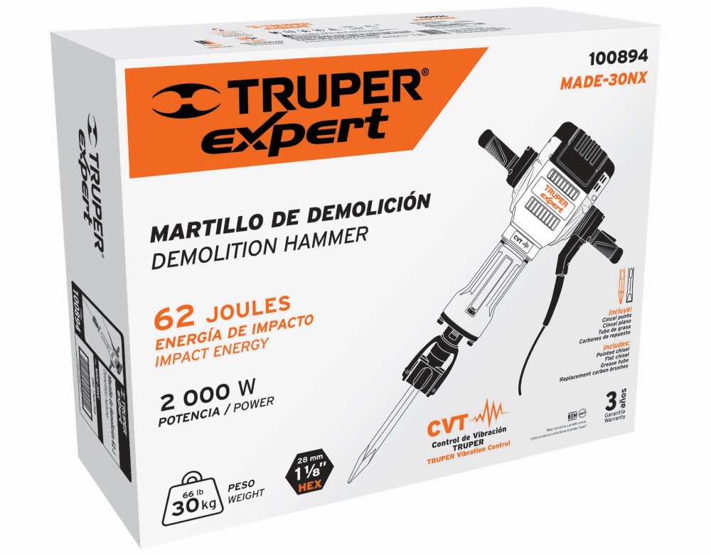 MARTILLO DEMOLEDOR HEX 30KG 2000W