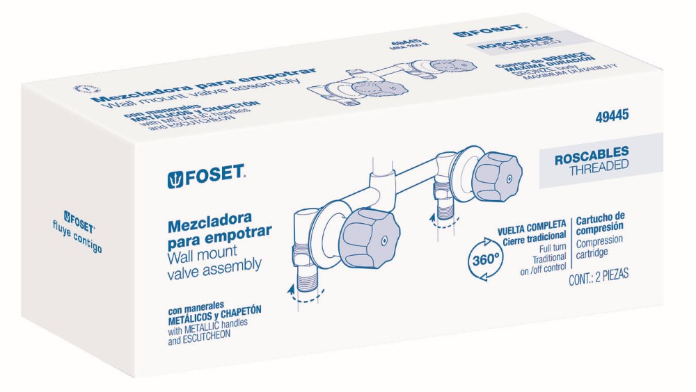 ENSAMBLE REGADERA EMPOTRAR 49445 FOSET