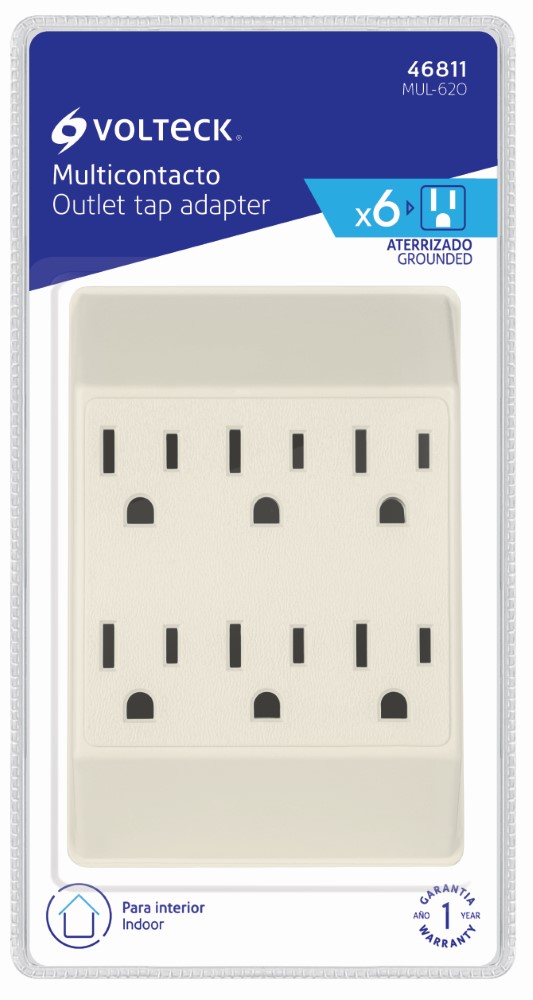 MULTICONTACTO 6 ENTRADAS CUADRADO VOLTEK