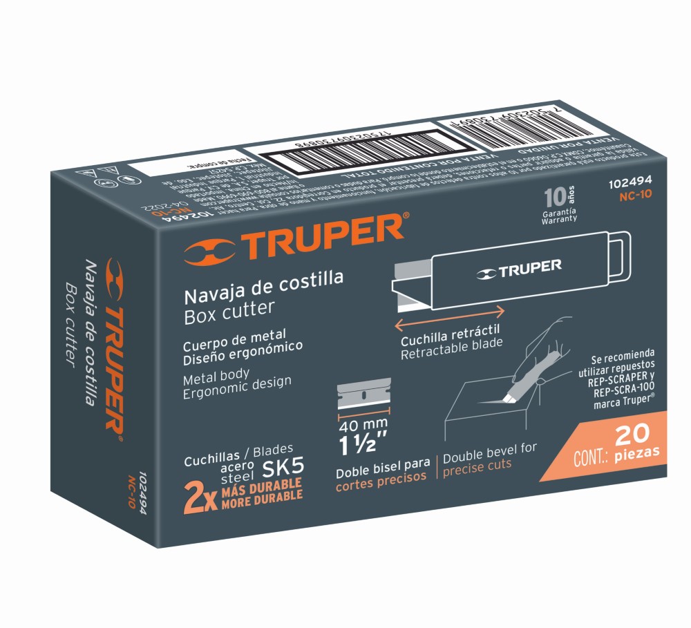 NAVAJA DE COSTILLA C/CUERPO METALICO TRU