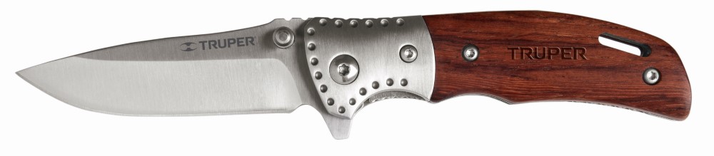 NAVAJA ABATIBLE CON MANGO DE MADERA 3