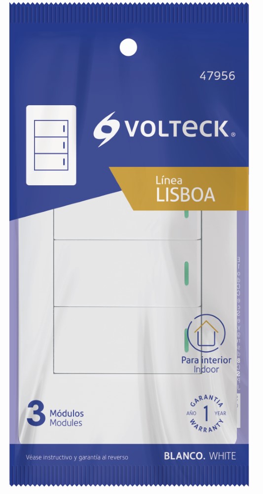 PLACA ARMADA BCO 3 INT 1 MODULO LISBOA