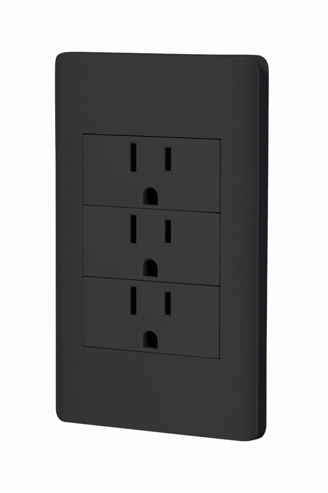 PLACA ARMADA NEGRA 3 CONTACTOS 1MOD