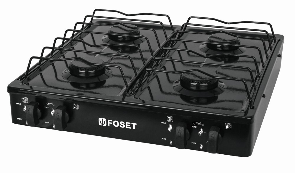 PARRILLA GAS 4 QUEMADORES COLOR NEGRO