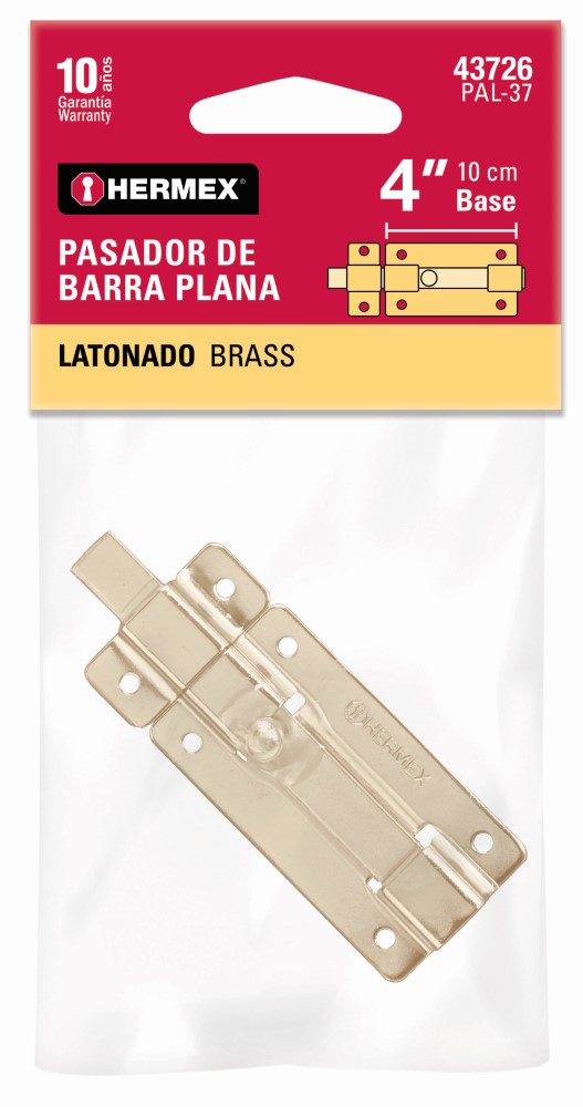 PASADOR BARRA PLANA LATON 4