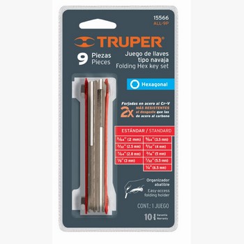 JUEGO 9 LLAVES ALLEN NAVAJA STD