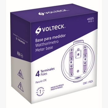 BASE MEDIDOR VOLTECK 4 TERMINALES