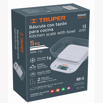 BASCULA DIGITAL C/TAZON 5KG