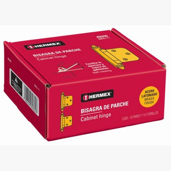 BOLSA C/2 BISAGRAS PARCHE 7CM LATONADO