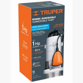 BOMBA SUMERGIBLE 1HP AGUA LIMPIA METAL