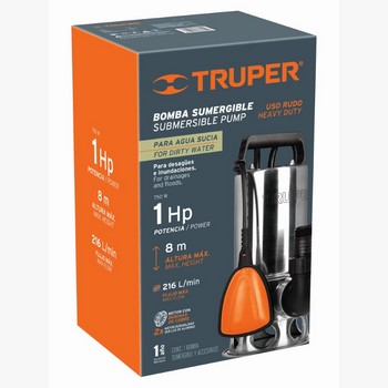 BOMBA SUMERGIBLE 1HP AGUA SUCIA INOX