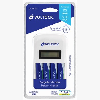 CARGADOR PILA AA AAA 4 PILAS