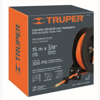 CARRETE RETRACTIL C/MANGUERA 15MT 10388