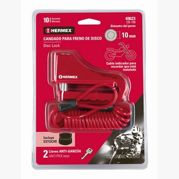 CANDADO P/DISCO MOTOCICLETA PERNO 10MM