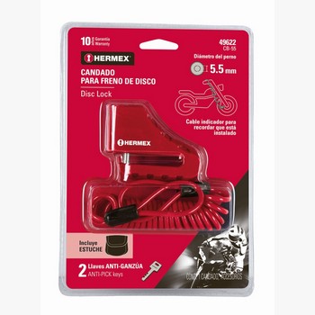 CANDADO P/DISCO MOTOCICLETA 5.5MM 49622