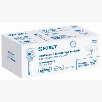 CONTRA LAVABO CON TAPON TIPO MONEDA