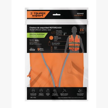 CHALECO SEG ALTA VISIBILIDAD NARANJA EXG