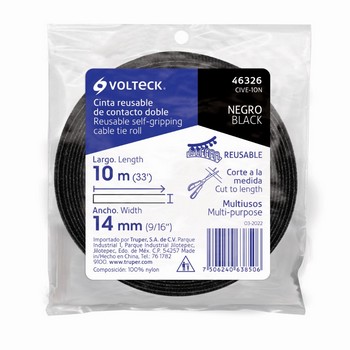 CINTA CONTACTO DOBLE 10 M NEGRA