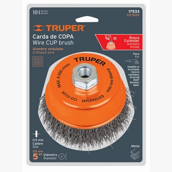 CARDA COPA ALAMBRE ONDULADO GRUESO 5X5/8