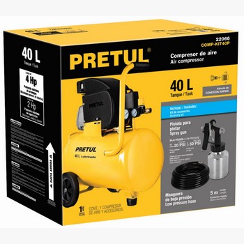 COMPRESOR 40L KIT PISTOLA PRETUL