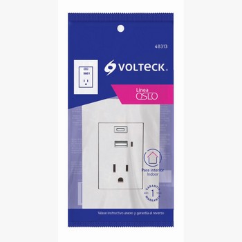 CONTACTO DUPLEX 2 USB VOLTECH OSLO
