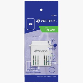 CONTACTO USB 1A LINEA ITALIANA BLANCO