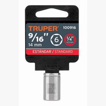 DADO 6 PUNTAS CUADRO 1/4 DE 9/16 100916