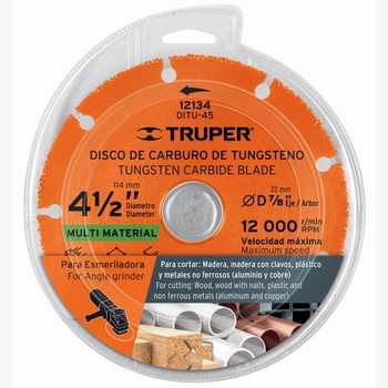 DISCO DE CARBURO DE TUNGSTENO 4 1/2 MULT