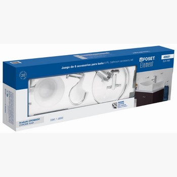 JUEGO ACCESORIOS BAÑO 6 PIEZAS CROMADO E