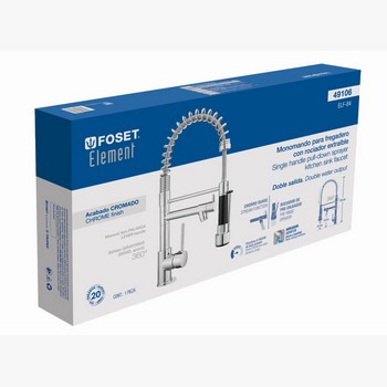 MONOMANDO DOBLE SALIDA FREGADERO CROMO