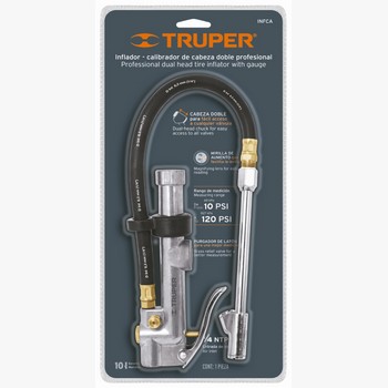 INFLADOR DOBLE CON CALIBRADOR METAL