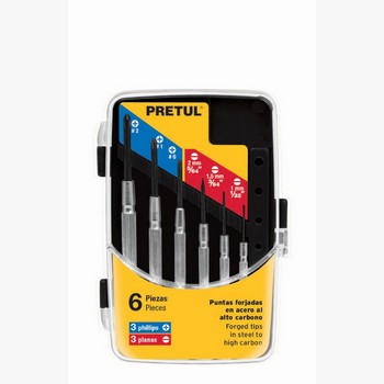 JUEGO C/ DESARMADORES METALICOS JOYERO 6