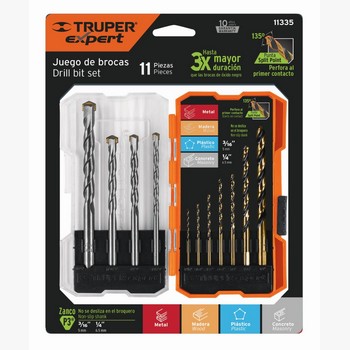 JUEGO 11 BROCAS METAL/CONCRETO 11335