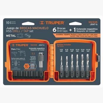 JGO 6 BROCAS HSS C/MACHUELO P/METAL TRUP