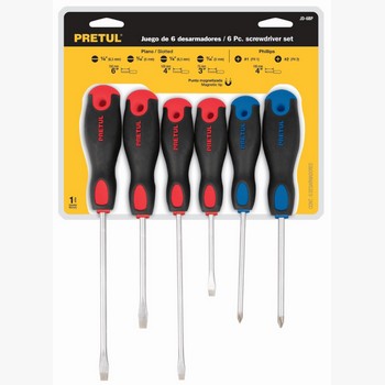 JUEGO DESARMADORES 6 PIEZAS MANGO COMFOR