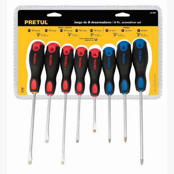 JUEGO DESARMADORES 8 PIEZAS MANGO 20219