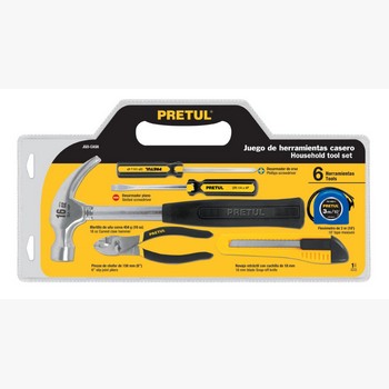JUEGO HERRAMIENTAS CASERO 6 PZ PRETUL JG